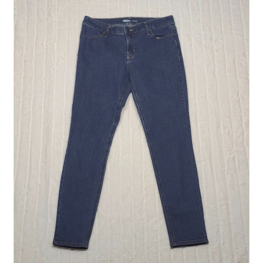 Old Navy Women's Size 8 Super Skinny Dark Wash Stretch Denim Jeans Mid Rise